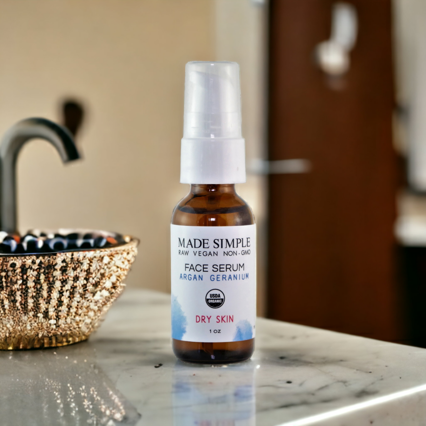 Argan Geranium Face Serum for Dry Skin - Certified Organic. Vegan & Cruelty-free-4