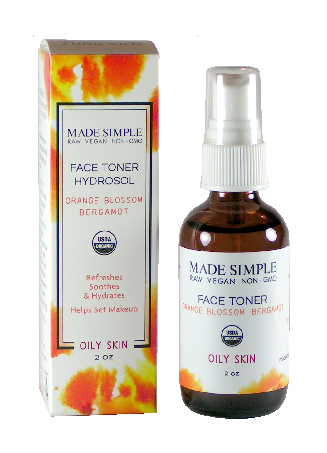 Orange Blossom Bergamot Face Toner for Oily Skin - Certified Organic, Vegan & Cruelty-free-2