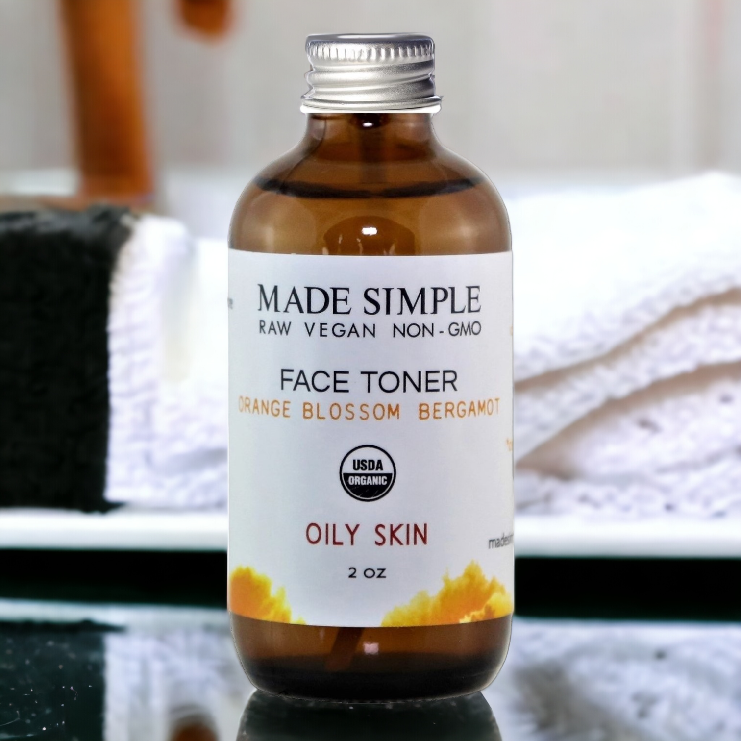 Orange Blossom Bergamot Face Toner for Oily Skin - Certified Organic, Vegan & Cruelty-free-6