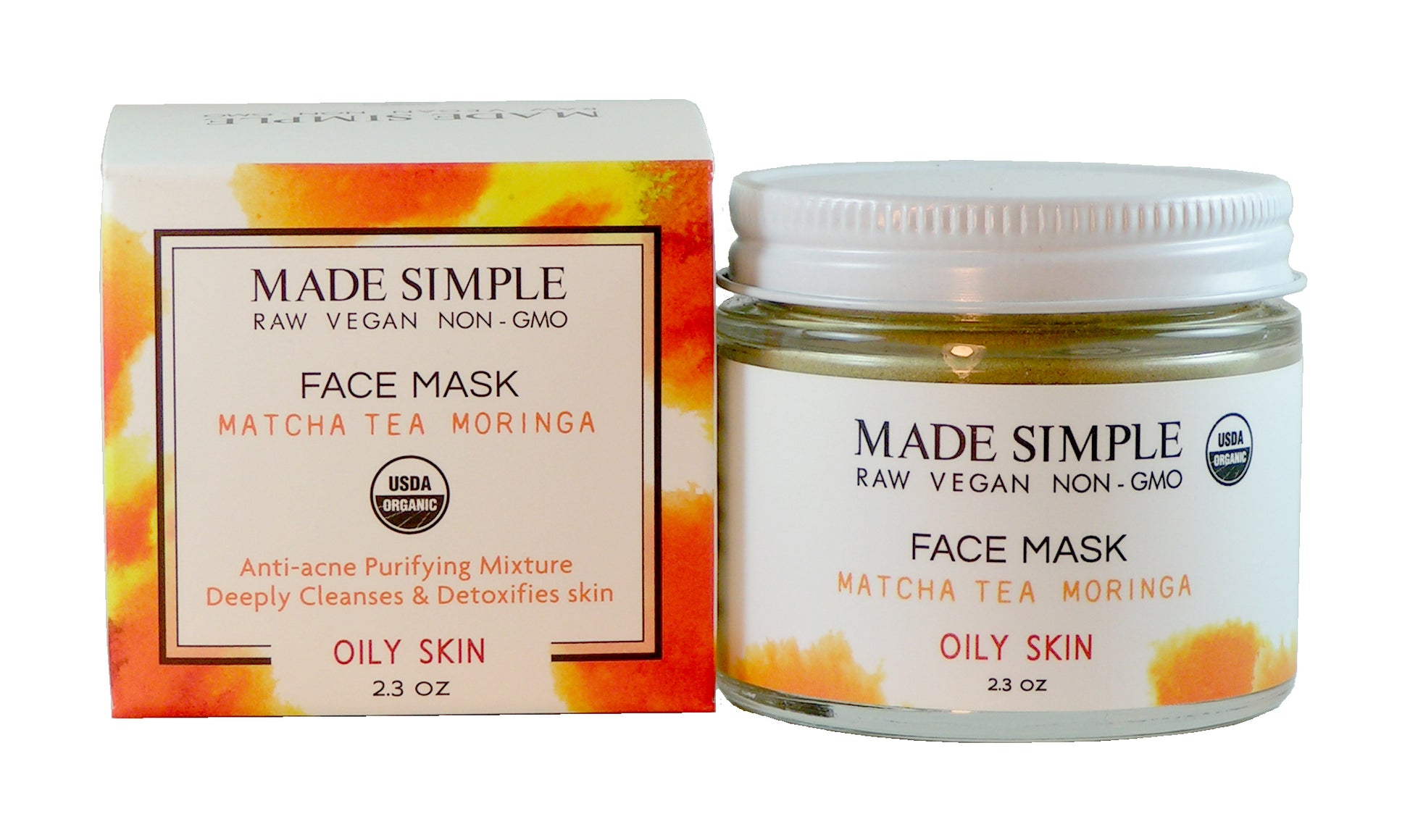 Matcha Tea Moringa Face Mask for Oily Skin - Certified Organic, Vegan & Cruelty-free-5
