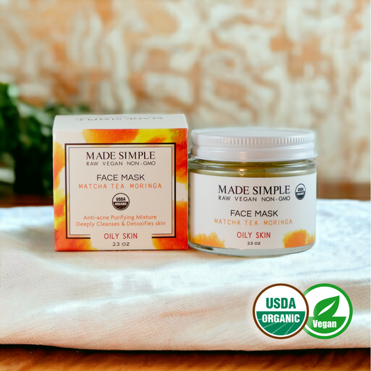 Matcha Tea Moringa Face Mask for Oily Skin - Certified Organic, Vegan & Cruelty-free-1